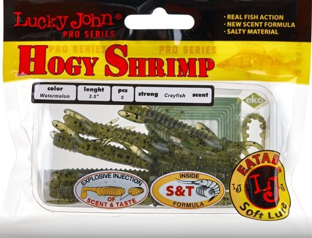 Силиконовая приманка Lucky John Hogy Shrimp 3.5in 89 мм 5 шт PA01 Pro Series  140174-PA01 — крупный план
	                                    2