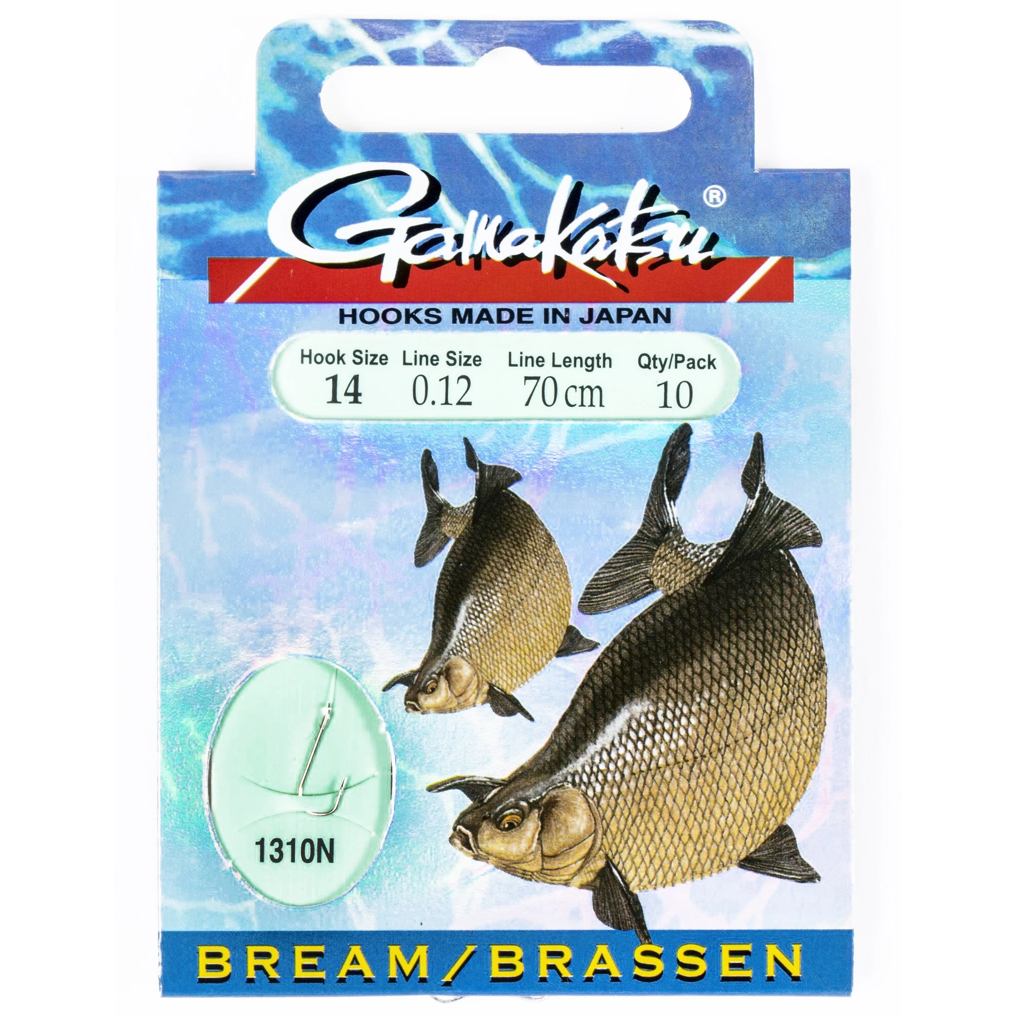 Поводок Gamakatsu Booklet Bream 1310N 70 см  0,12 мм  10 шт №14  140147-014-012 — характеристики,  особенности конструкции