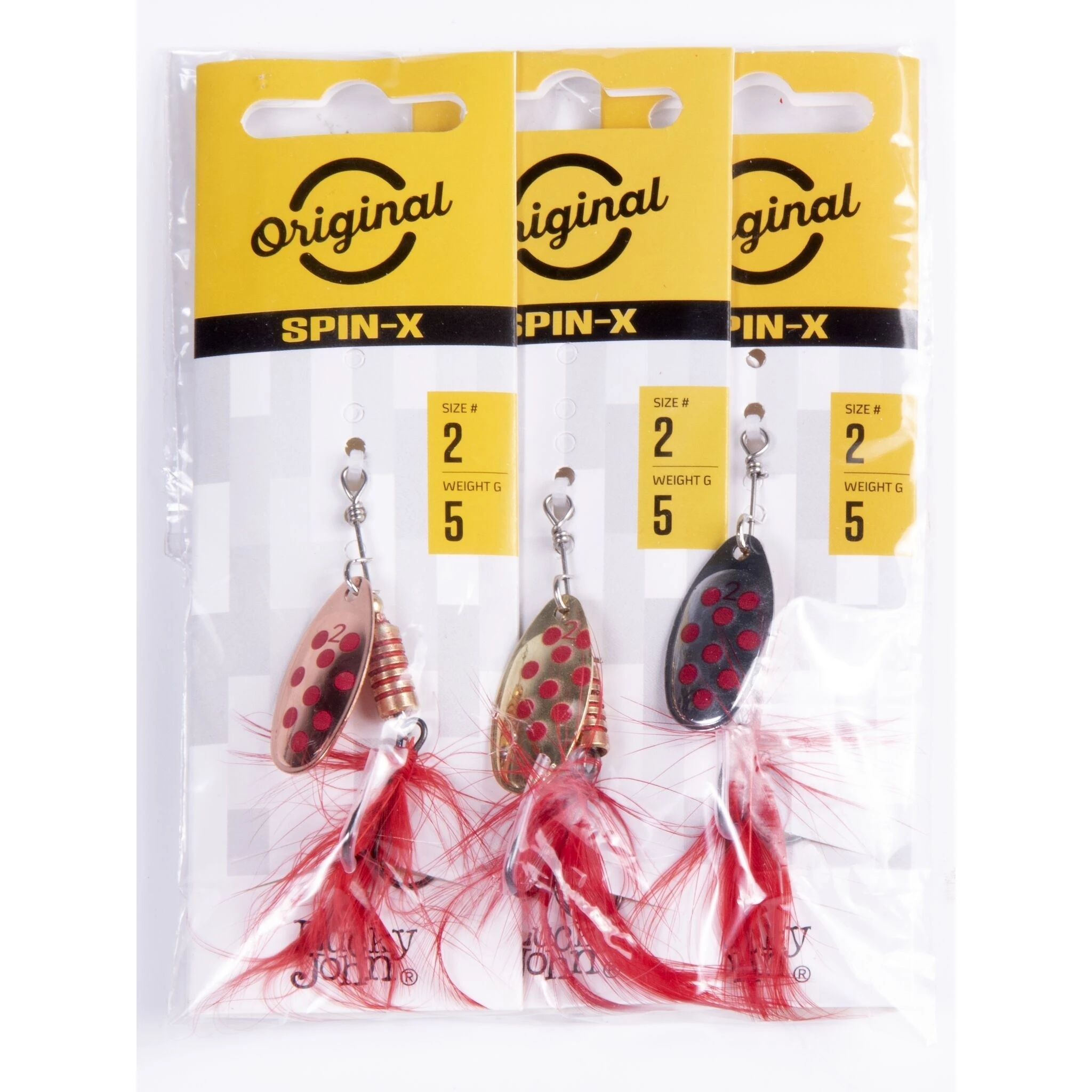Вращающаяся Блесна Lucky John Spin-X Round №2 5 гр 001SET CR GR SR Набор 3 шт.  LJSR02-001SET — крупный план
	                                    1