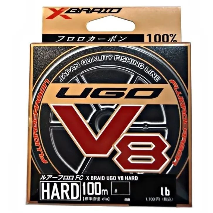 Флюорокарбон YGK X-Braid F-UGO V8 Hard 100 м  PE #2.5 — характеристики,  особенности конструкции