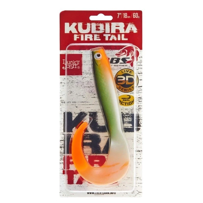 Силиконовая приманка Lucky John Kubira Fire Tail 7.0in 180 мм 1 шт PG43 3D BBS Series  140436-PG43 — крупный план
	                                    2