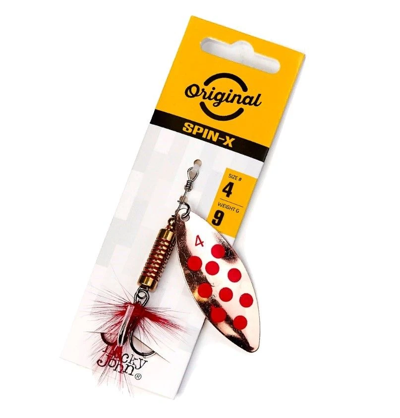 Вращающаяся Блесна Lucky John Spin-X Long №4 9 гр CR   LJSL04-CR — крупный план
	                                    1