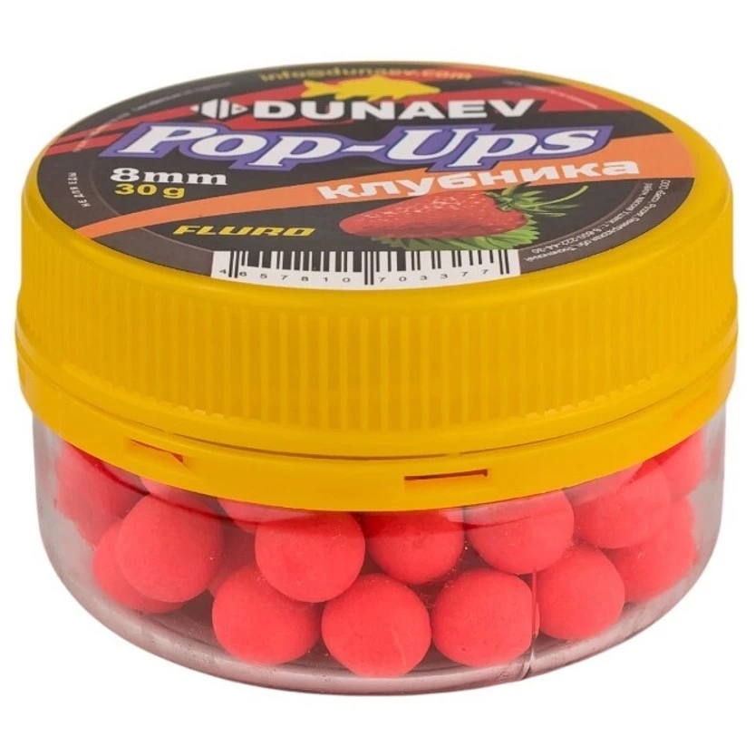 Бойлы Dunaev POP-UP  Клубника  8мм — характеристики,  особенности конструкции