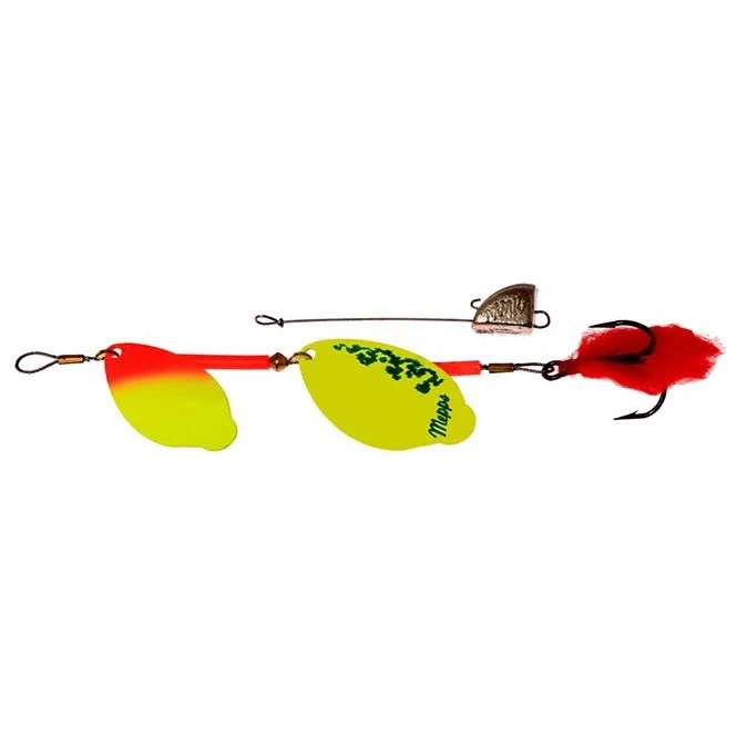 Вращающаяся Блесна Mepps Tandem Pike Brochet №3 27 гр Chartreuse/Orange   tm-p-o-ch — характеристики,
	                                    особенности конструкции