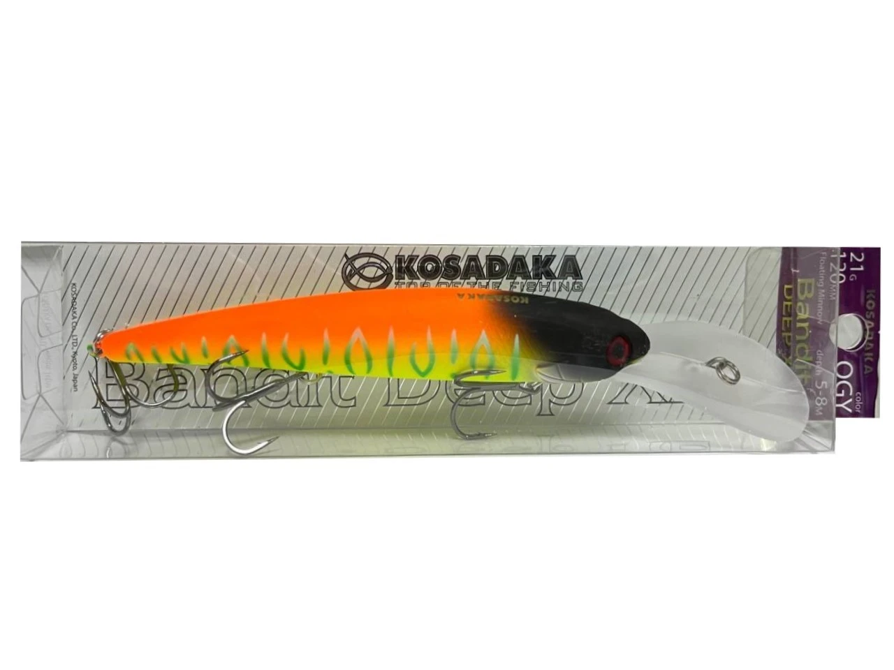 Воблер Kosadaka Bandit Deep XL 120F OGY 21 гр   BandXL120D-OGY — крупный план
	                                    2