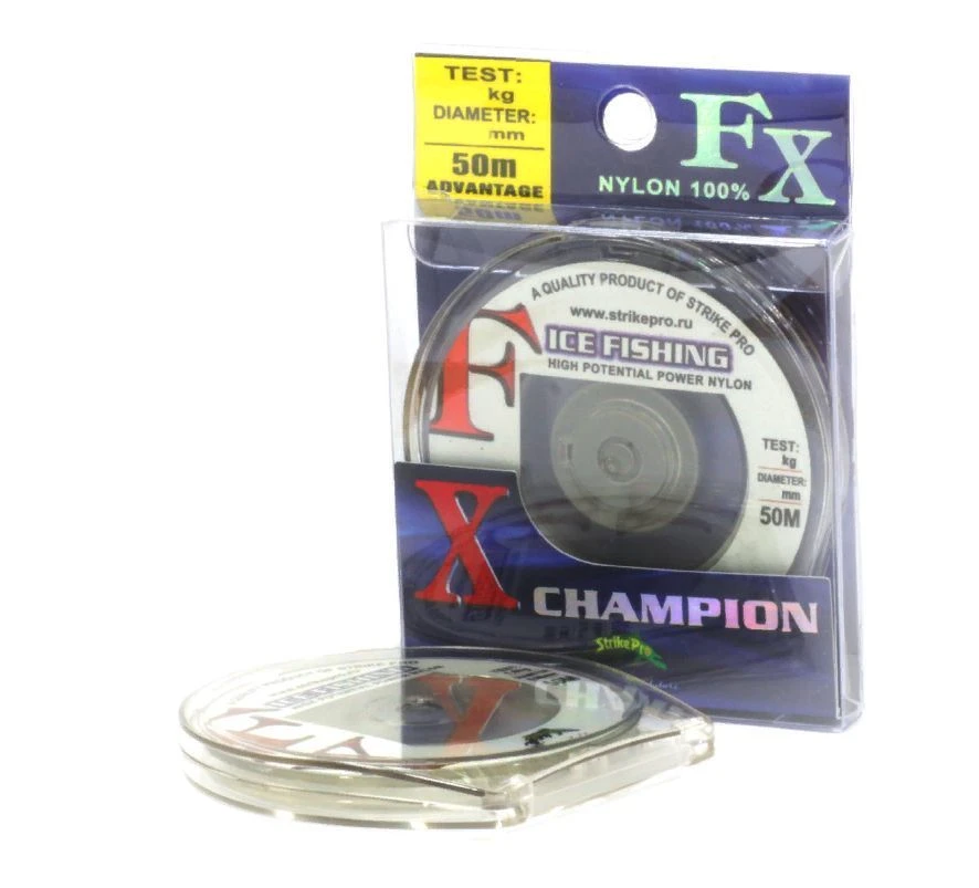 Флюорокарбон Strike Pro FX Champion 50 м 0,225 мм Прозрачная — характеристики,  особенности конструкции