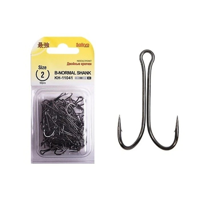 Крючок Двойной Saikyo  KH-11041 Normal Shank №2 50 шт BN   KH-11041-2-50 — характеристики,  особенности конструкции