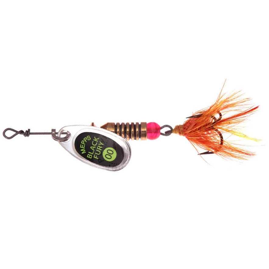 Вращающаяся Блесна Mepps Comet Black Fury Mouche №00 1,5 гр AG   cbf-00-a — характеристики,  особенности конструкции