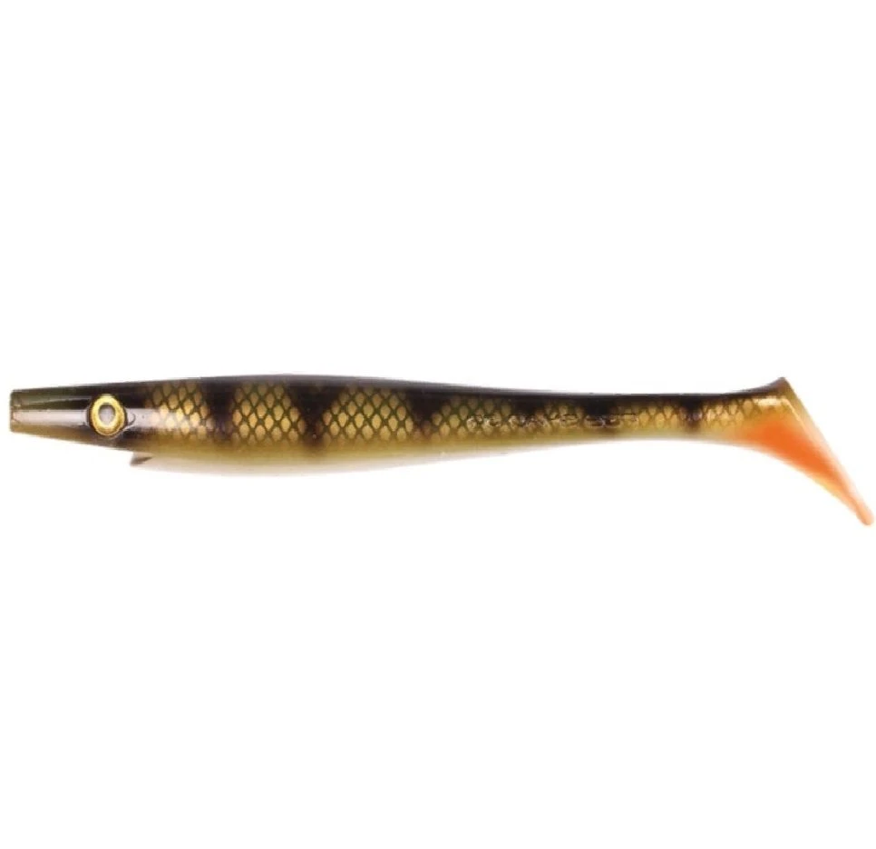 Силиконовая приманка Strike Pro Pig Shad Tournament 180 мм 2 шт Natual Perch OB, KanalGratis   SP-172M#140 — характеристики,  особенности конструкции