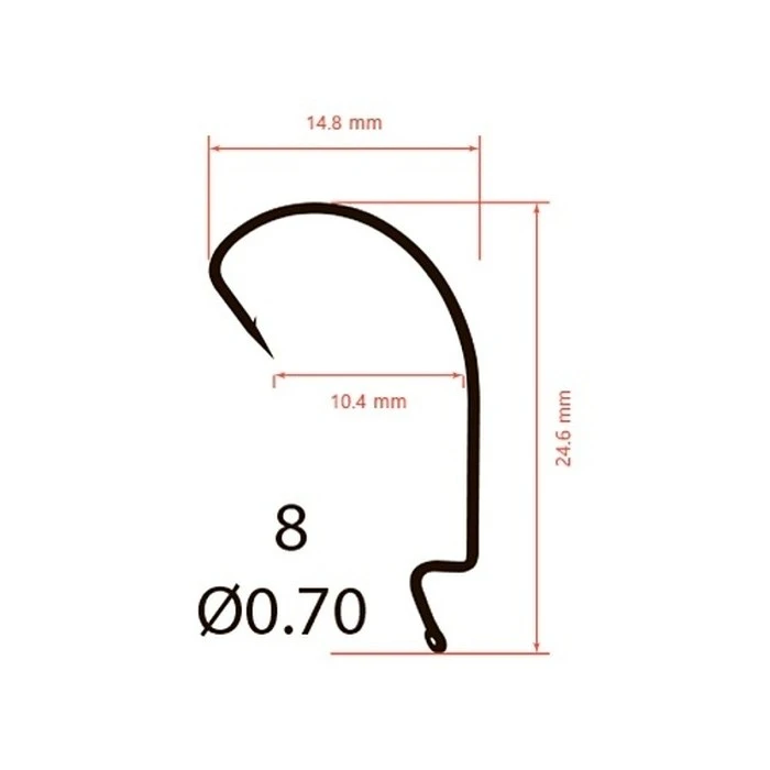 Крючок Офсетный Saikyo BS-3315 №8 10 шт BN   BS-3315BN8-10 — крупный план
	                                    2