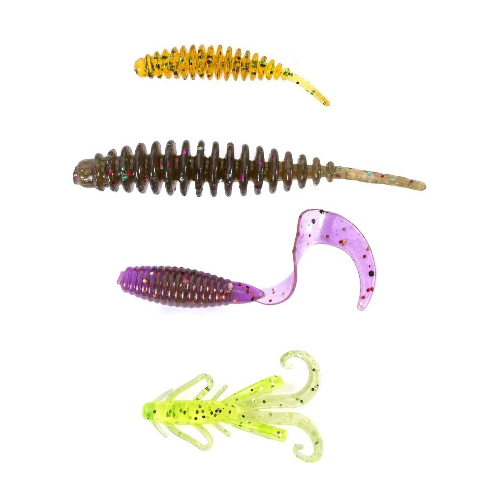 Силиконовая приманка Lucky John Perch Snack Pack 35 мм 67 шт 01 Set Pro Series  LJMG-001SET — крупный план
	                                    1