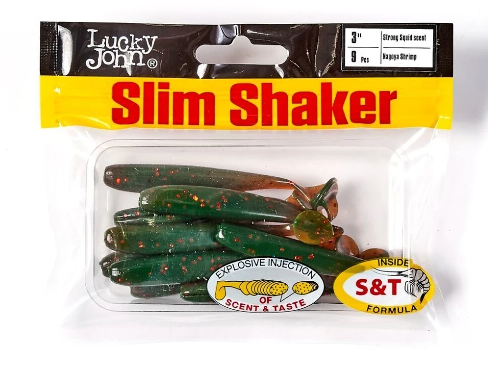 Силиконовая приманка Lucky John Slim Shaker 3in 76 мм 9 шт 085 Pro Series  140182-085 — крупный план
	                                    2