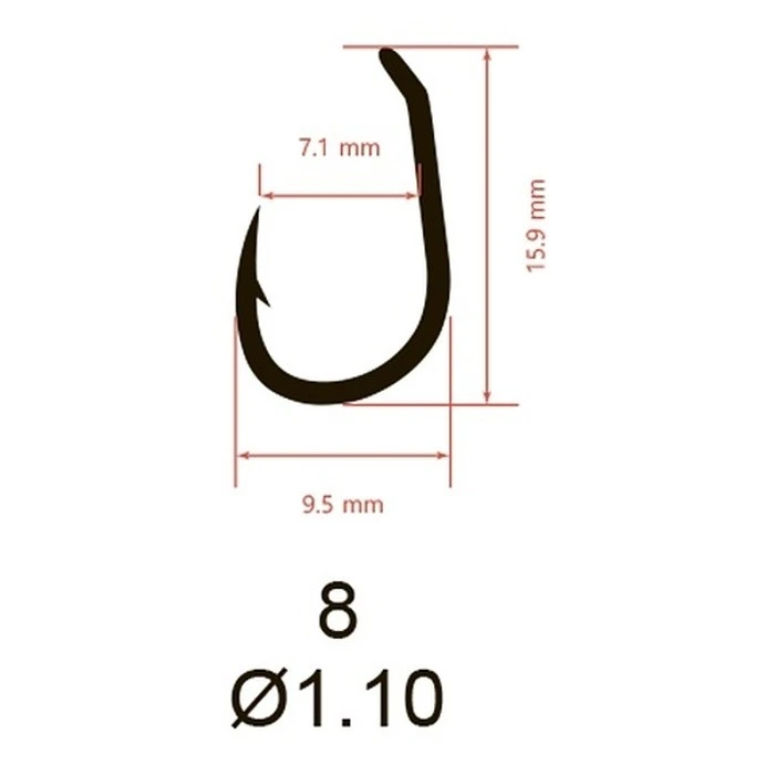 Крючок Одинарный Saikyo KH-10098 Clever Carp №8 10 шт OL   KH-10098OL8-10 — крупный план
	                                    2