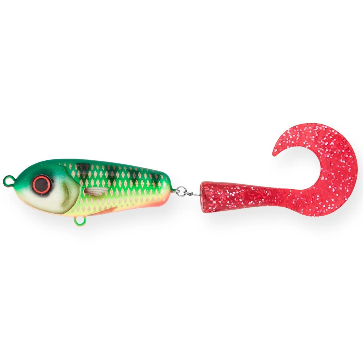 Воблер Strike Pro Wolf Tail Sinking 230 A382F Green Perch 104,5 гр   EG-159#A382F — характеристики,
	                                    особенности конструкции