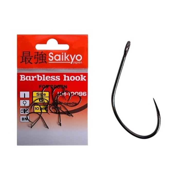 Крючок Одинарный Saikyo KH-10096 Barbless №6 10 шт BN   KH-10096BN6-10 — характеристики,  особенности конструкции