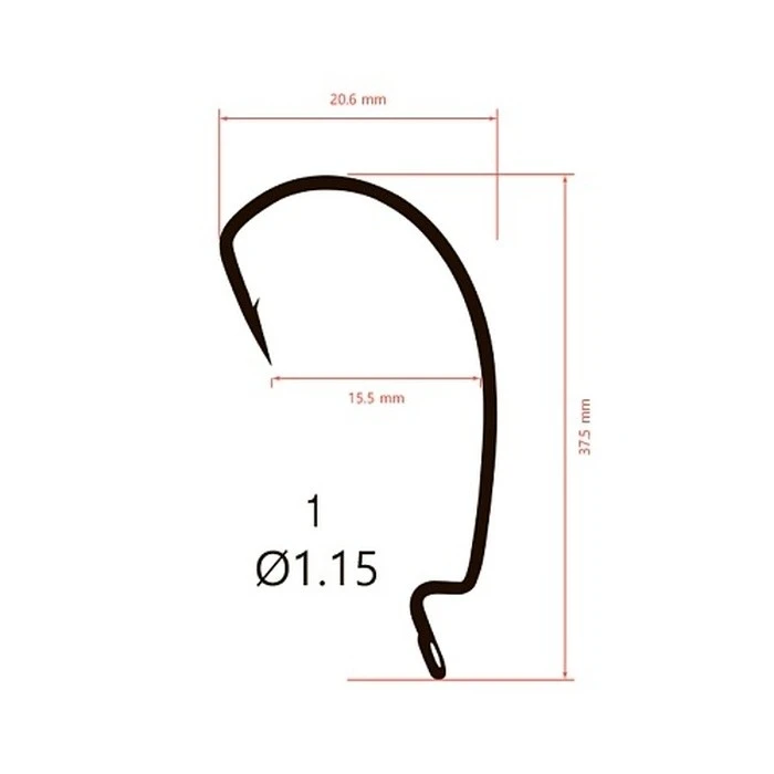 Крючок Офсетный Saikyo  BS-2317 №1 10 шт BN   BS-2317BN1-10 — крупный план
	                                    2