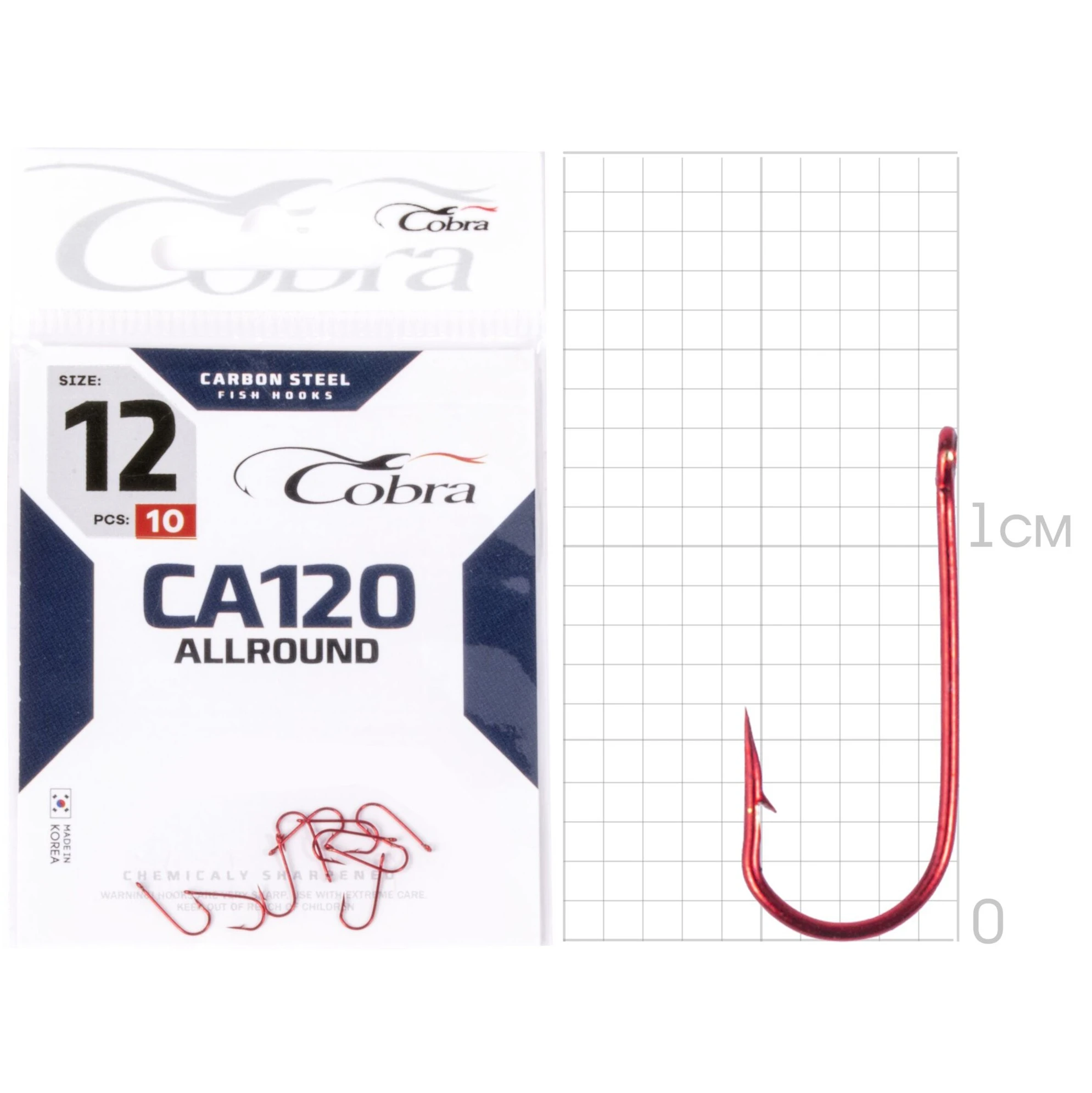 Крючок Одинарный Cobra Allround Mirage CA120 №12 10 шт    CA120-012 — крупный план
	                                    2