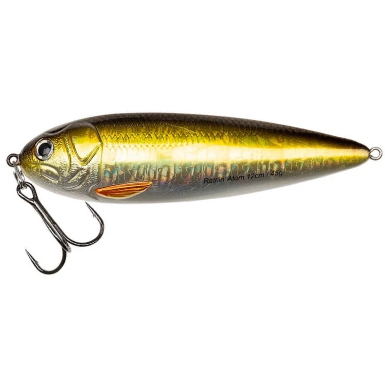 Колеблющаяся Блесна Abu Garcia Beast Rattlin Atom 45 45 гр 120 мм Golden Roach — характеристики,  особенности конструкции