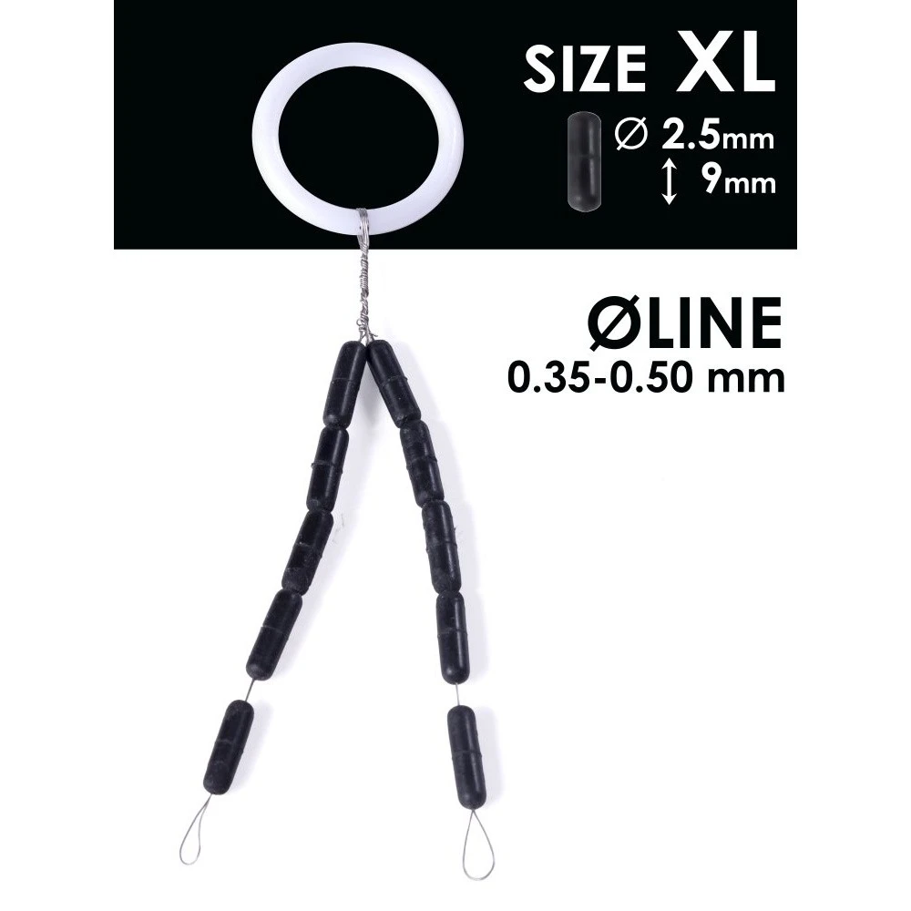 Стопор Salmo Rubber Cylinder Stops №XL 10 шт    S902-004XL — характеристики,  особенности конструкции