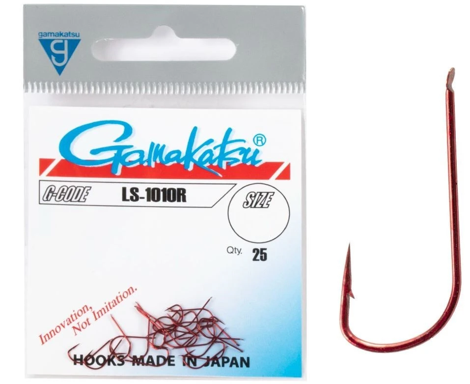 Крючок Одинарный Gamakatsu LS-1010R Hooks Red №12 25 шт    146683-012 — крупный план
	                                    1