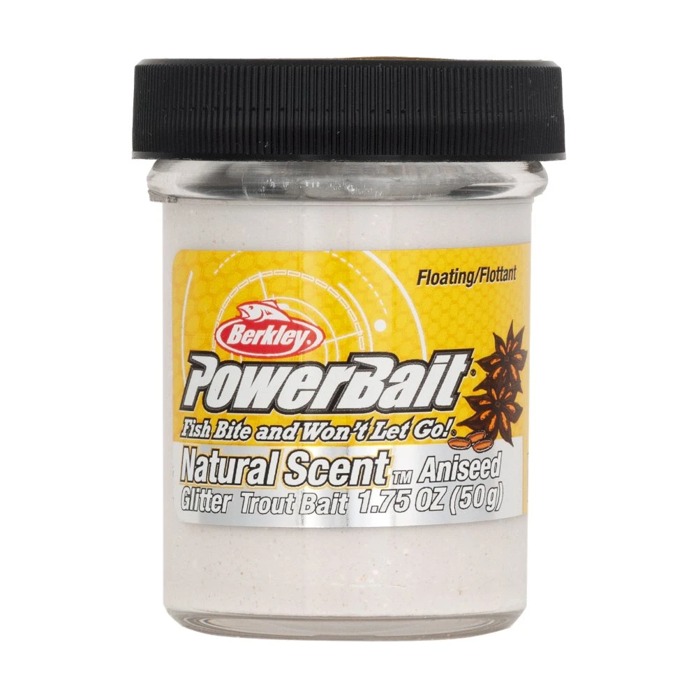 Паста Berkley Powerbait Natural Glitter Trout Bait Anise  50 мл  White   1522038 — характеристики,  особенности конструкции