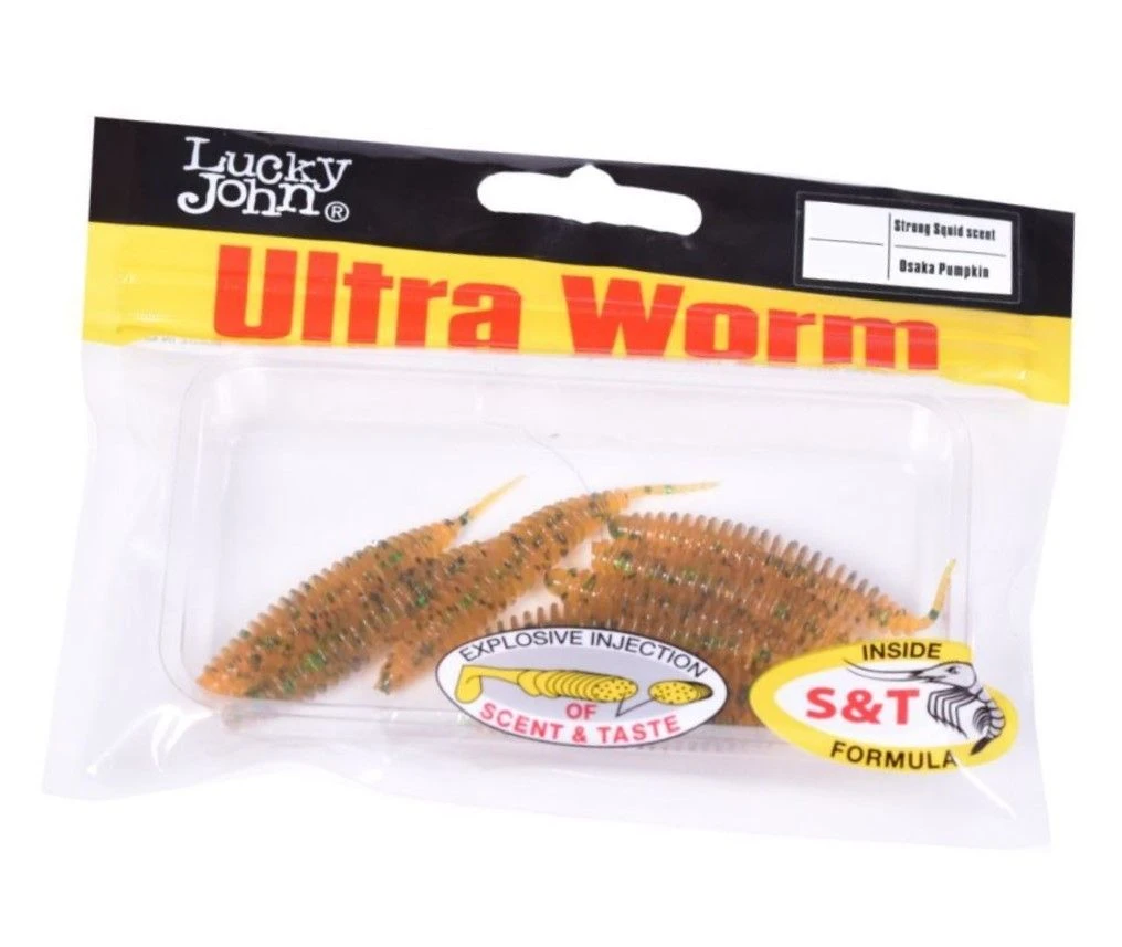 Силиконовая приманка Lucky John Trick Ultraworm 2.0in 51 мм 9 шт PA19 Pro Series  140193-PA19 — крупный план
	                                    2
