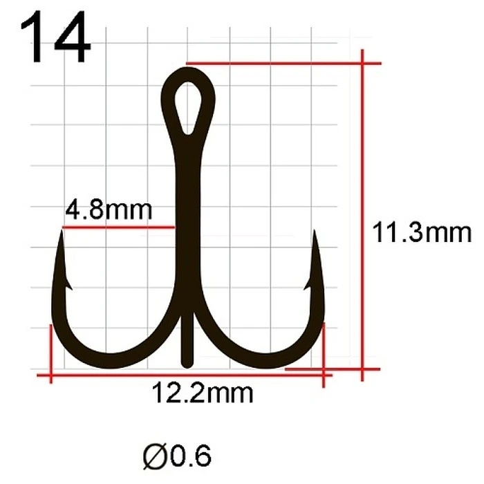 Крючок Тройной Saikyo 7001 №14 25 шт G   SORCT7001-14G25 — крупный план
	                                    2