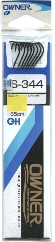 Крючок Одинарный Owner S-344 №2 8 шт Black   ow-S-344BL-2 — крупный план
	                                    1
