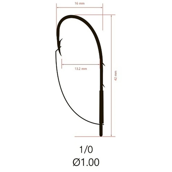 Крючок Одинарный Saikyo KH-12001 №1/0 10 шт BN   KH-12001BN1/0-10 — крупный план
	                                    2