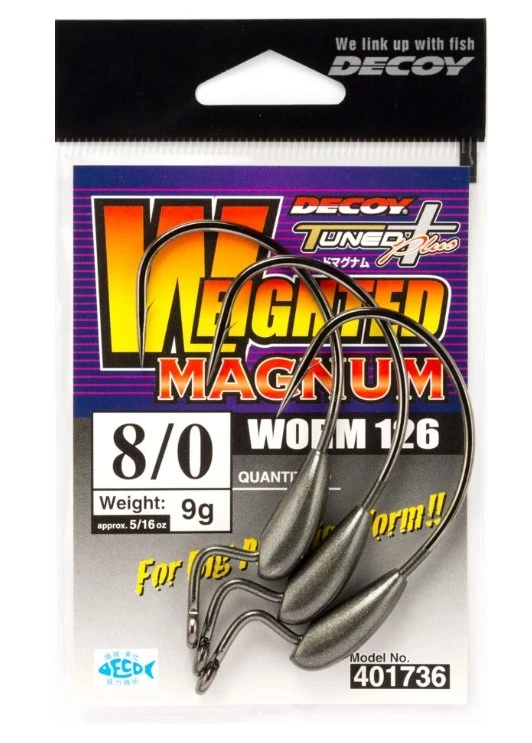 Крючок Офсетный Decoy Weighted Magnum Worm 126 №6/0 3 шт — крупный план
	                                    1