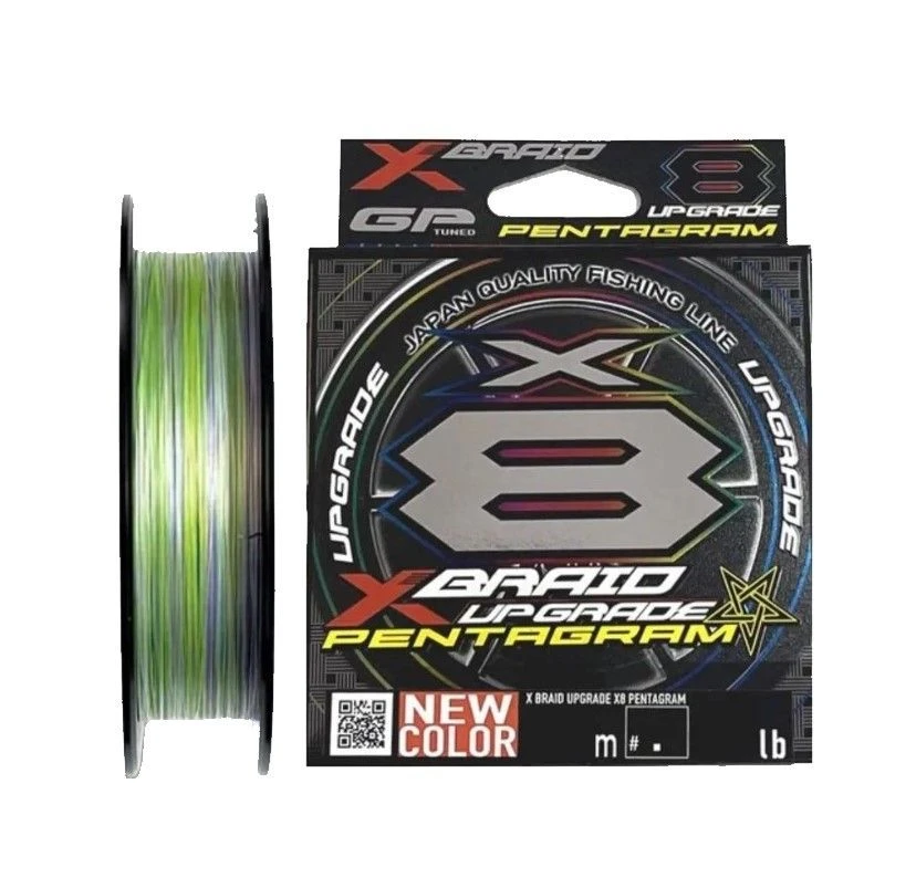 Плетеный шнур YGK X-Braid Upgrade X8 Pentagram 200 м  PE # 2 Multicolor 0,235 мм — характеристики,  особенности конструкции