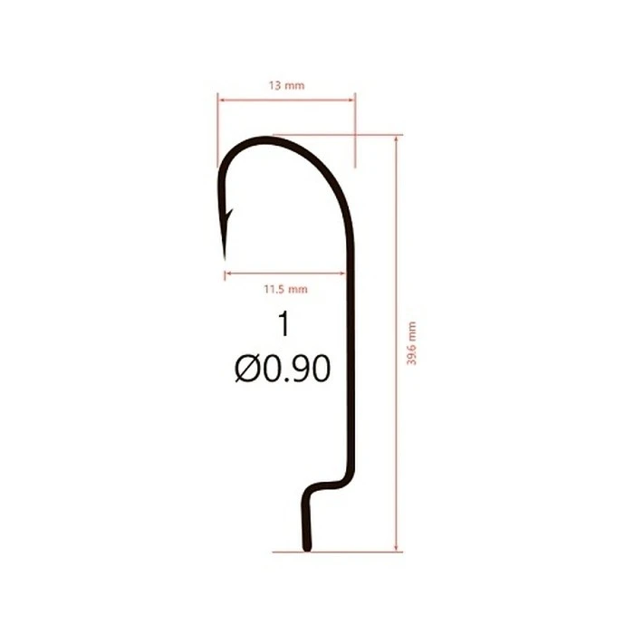 Крючок Офсетный Saikyo BS-2311 №1 10 шт BN   BS-2311BN1-10 — крупный план
	                                    2