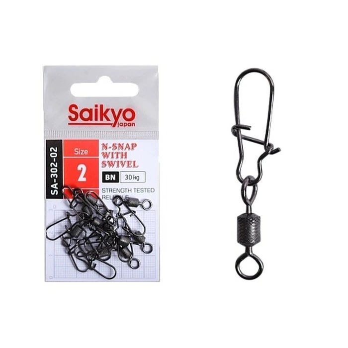 Вертлюг с застежкой Saikyo SA-302 №2 10 шт BN   SA-302-02 — характеристики,  особенности конструкции