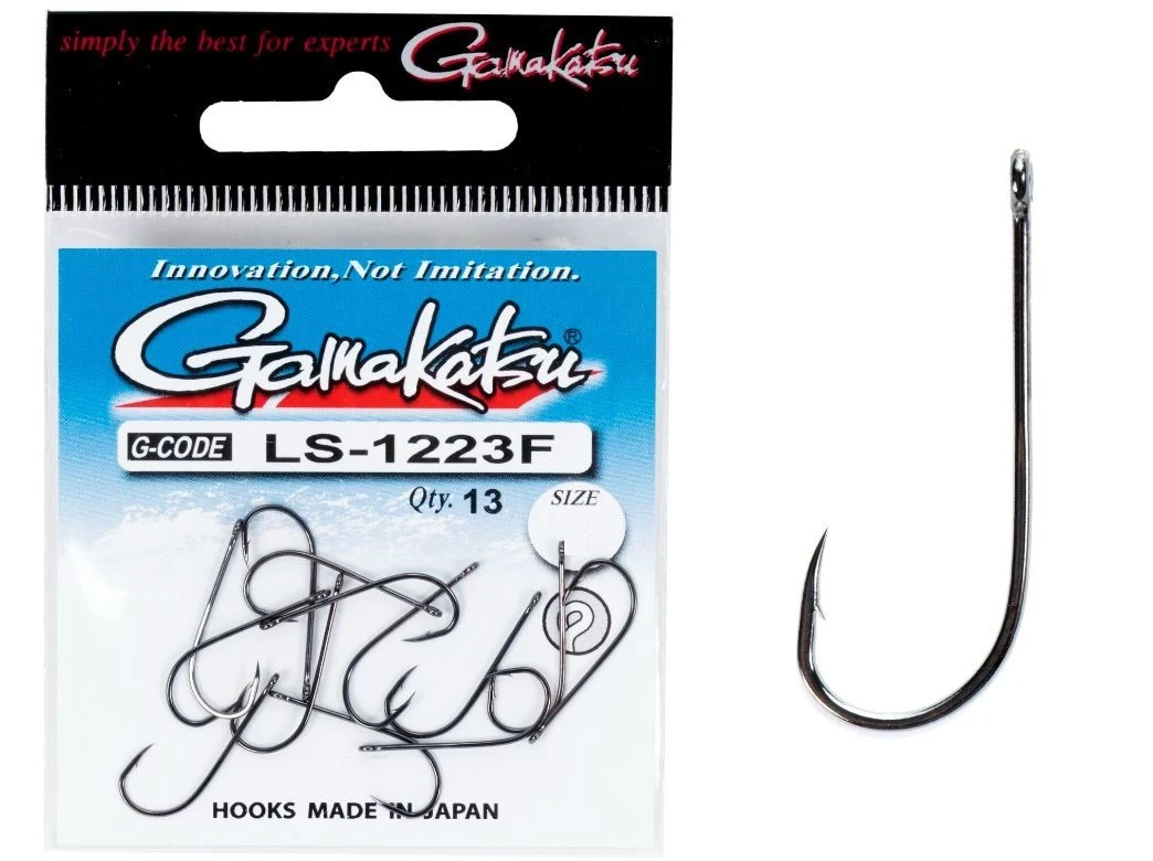 Крючок Одинарный Gamakatsu LS-1223F New Label Eyed Hooks Black №10 13 шт    147927-010 — крупный план
	                                    1