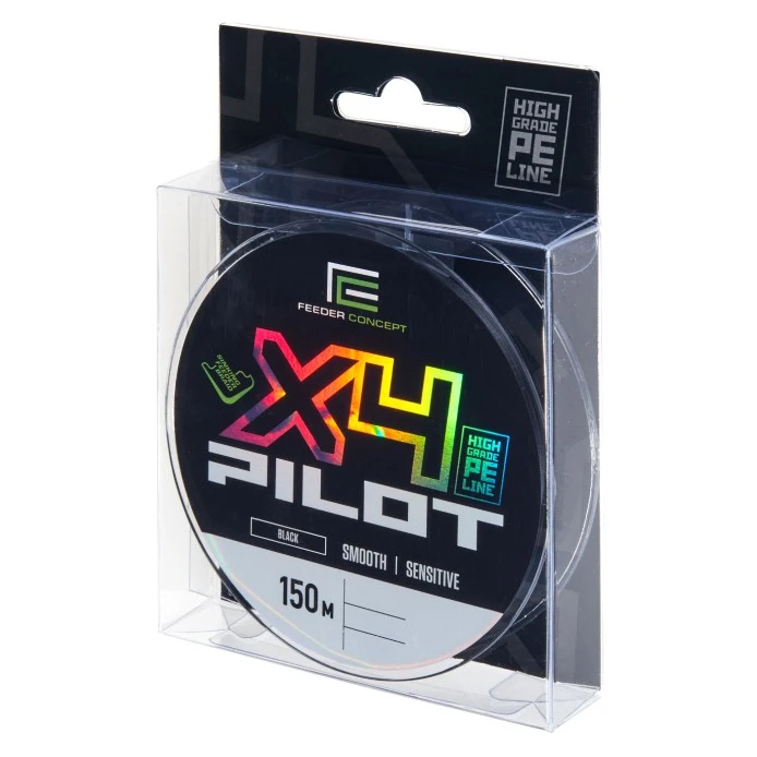 Плетеный шнур Feeder Concept Pilot X4 Braid 150 м  PE # 0,6 Black 0,12 мм   FC4890-012 — характеристики,
	                                    особенности конструкции