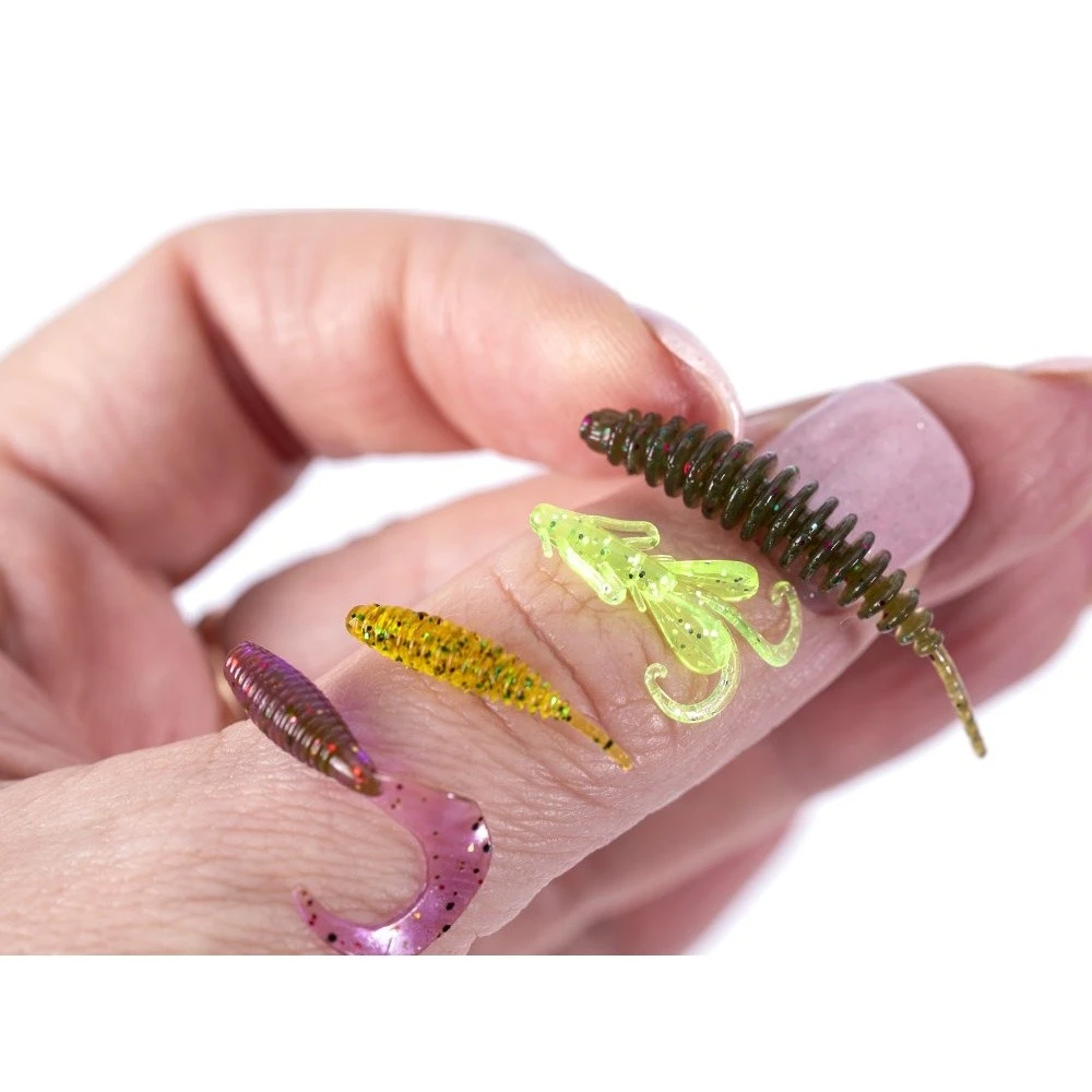 Силиконовая приманка Lucky John Perch Snack Pack 35 мм 67 шт 01 Set Pro Series  LJMG-001SET — крупный план
	                                    2