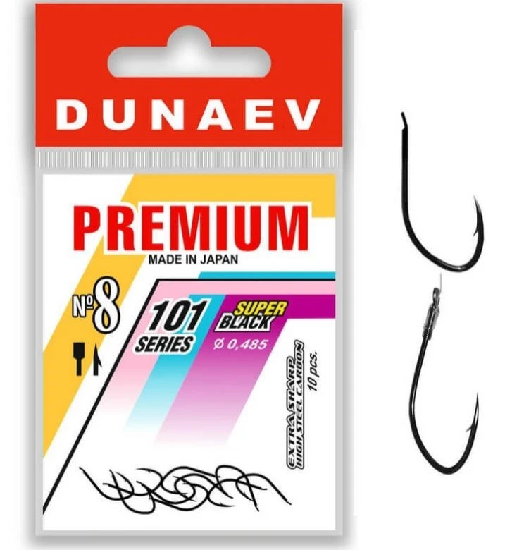 Крючок Одинарный Dunaev Premium 101 №8 10 шт — крупный план
	                                    1