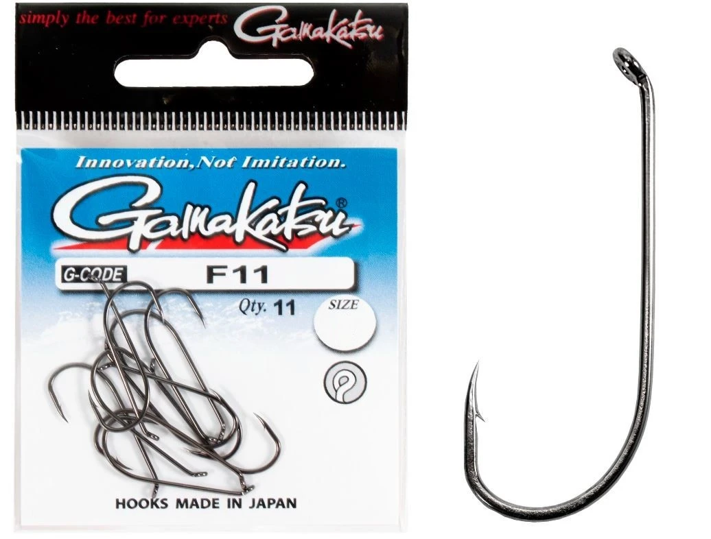 Крючок Одинарный Gamakatsu F11 New Label Hooks Black №12 12 шт    147949-012 — крупный план
	                                    1