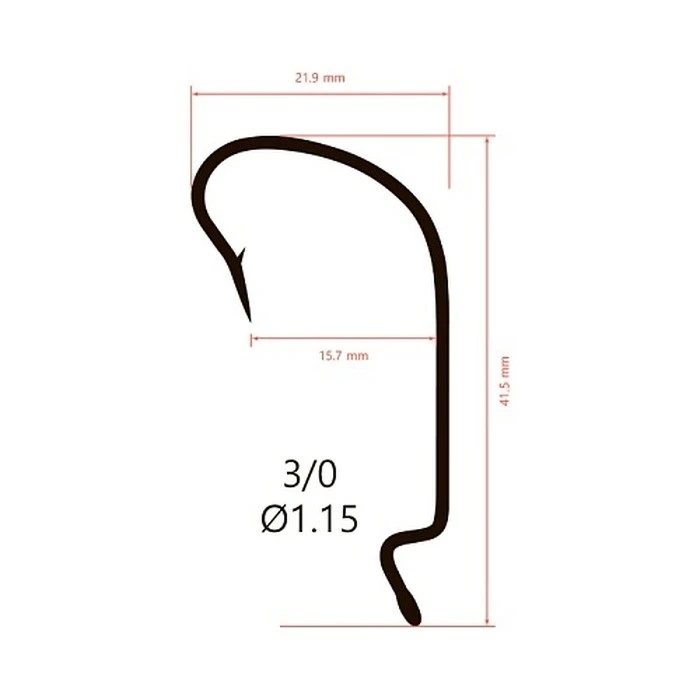 Крючок Офсетный Saikyo BS-2312 №3/0 10 шт R   BS-2312R3/0-10 — крупный план
	                                    2