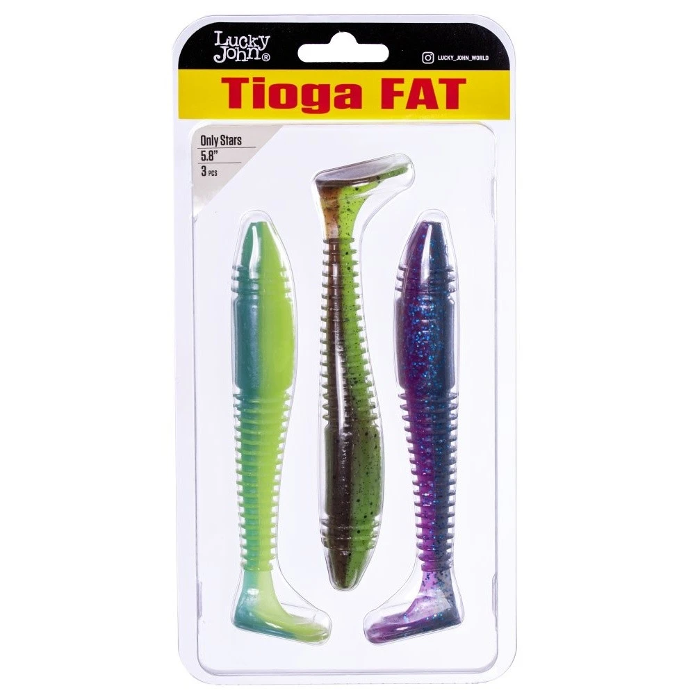 Силиконовая приманка Lucky John Tioga Fat 5.8in 147 мм 3 шт MIX2 Pro Series  140148-MIX2 — крупный план
	                                    1