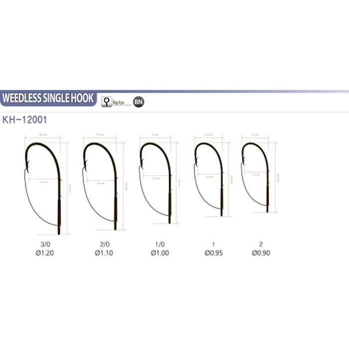 Крючок Одинарный Saikyo KH-12001 №1/0 10 шт BN   KH-12001BN1/0-10 — крупный план
	                                    3