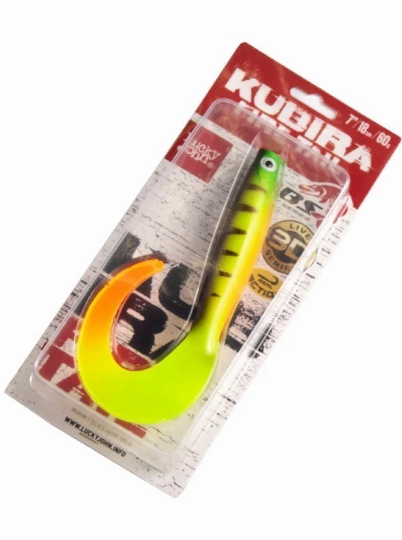 Силиконовая приманка Lucky John Kubira Fire Tail 7.0in 180 мм 1 шт PG30 3D BBS Series  140436-PG30 — крупный план
	                                    2