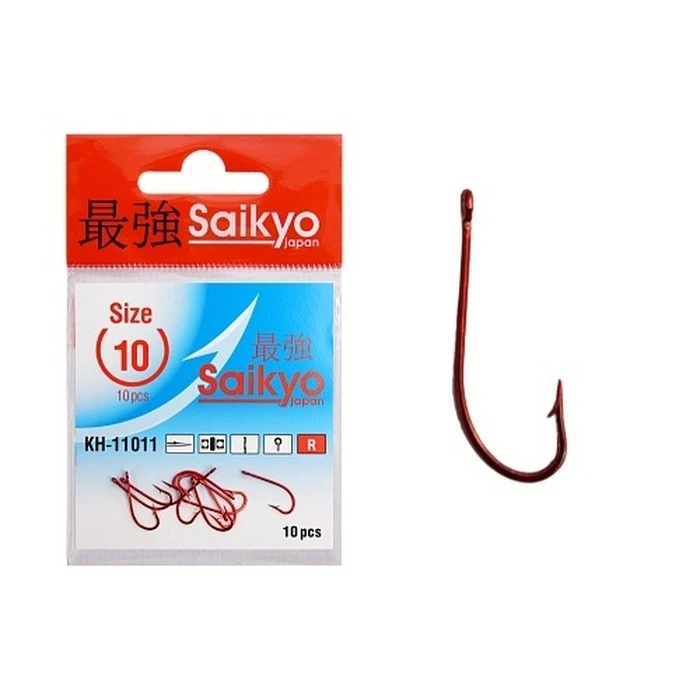 Крючок Одинарный Saikyo KH-11011 O'Shaughnessy №10 10 шт BN   KH-11011R10-10 — характеристики,  особенности конструкции