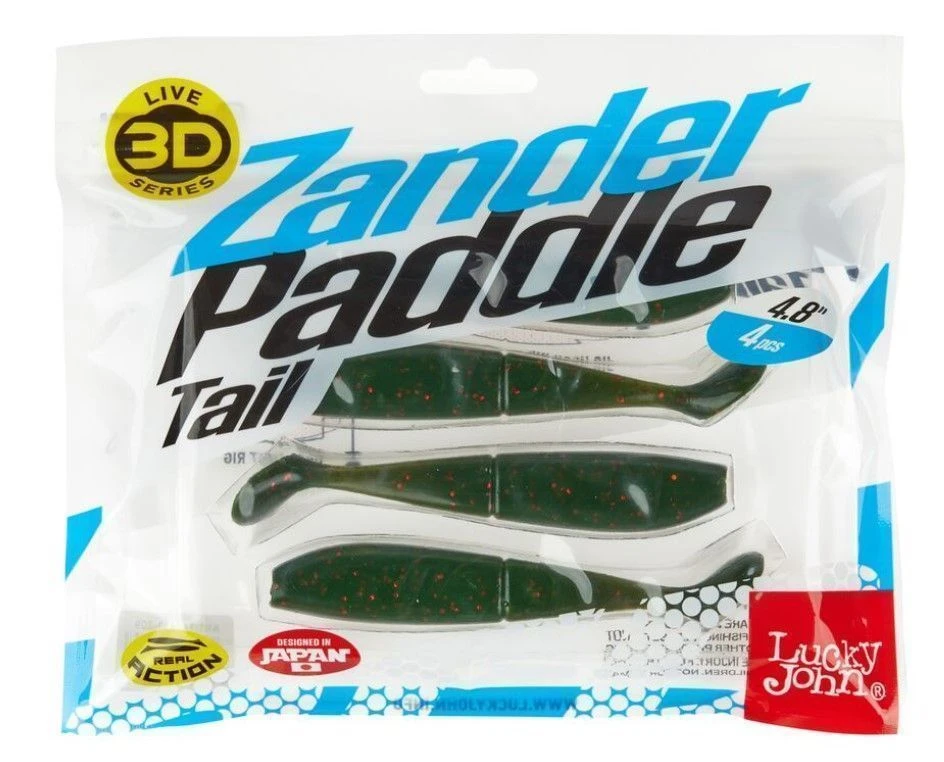 Силиконовая приманка Lucky John Zander Paddle Tail 4.8in 120 мм 4 шт Z09 3D Series  140430-Z09 — крупный план
	                                    2