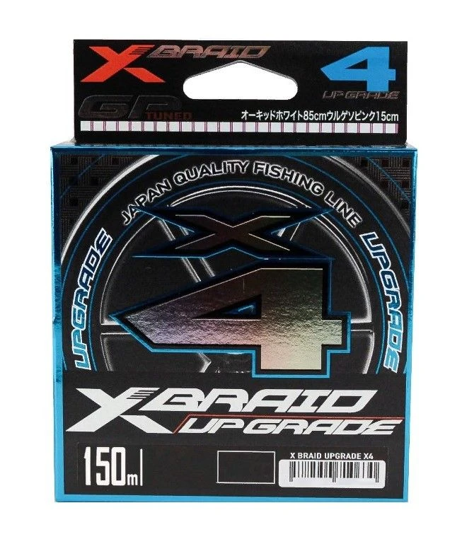 Плетеный шнур YGK X-Braid Upgrade X4 100 м  PE # 0,2 White/Pink 0,074 мм — крупный план
	                                    3