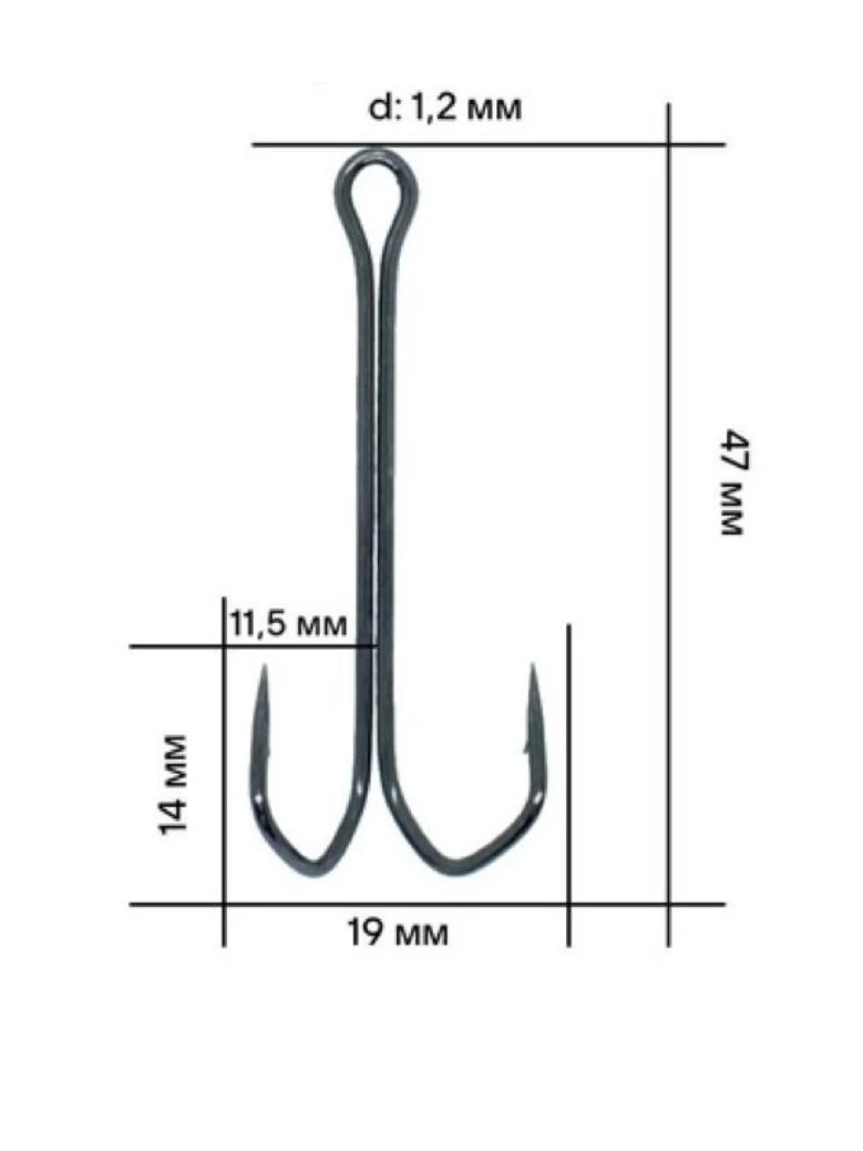 Крючок Двойной UF Studio Double Hook Long №1 10 шт    Dh#1pack — крупный план
	                                    2
