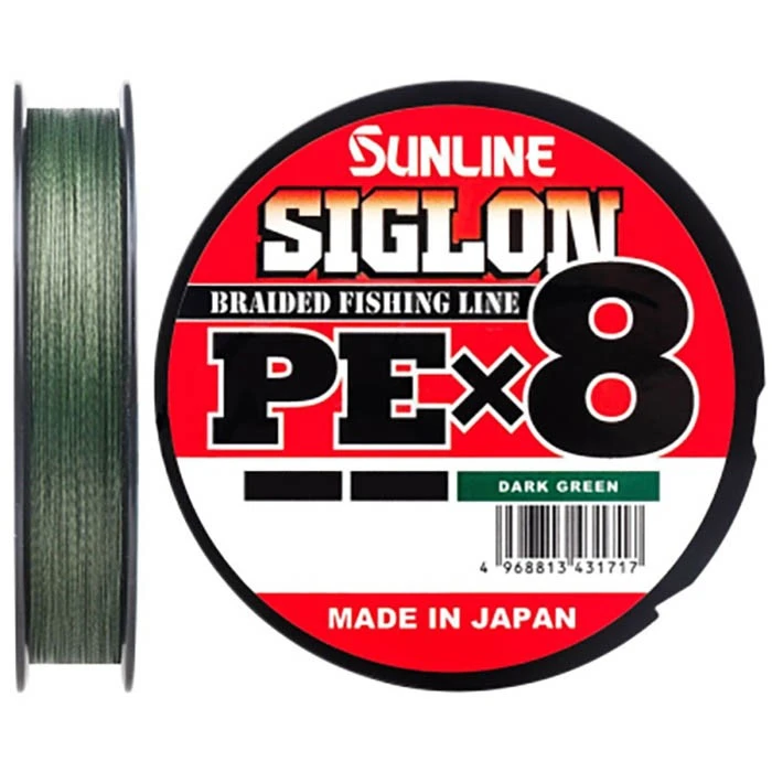 Плетеный шнур Sunline Siglon PE X8 300 м  PE # 3 Dark Green 0,296 мм — характеристики,
	                                    особенности конструкции