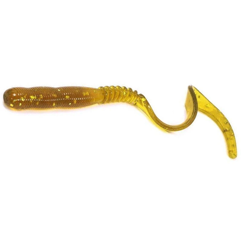 Силиконовая приманка Reins Curly Curly 100 мм 15 шт 430-Motor Oil Gold FLK   CC-430 — характеристики,  особенности конструкции