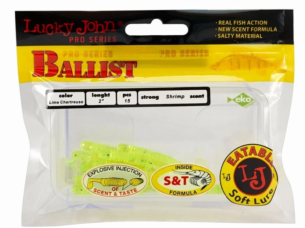 Силиконовая приманка Lucky John Ballist 2.0in 50 мм 15 шт 071 Pro Series  140155-071 — крупный план
	                                    2