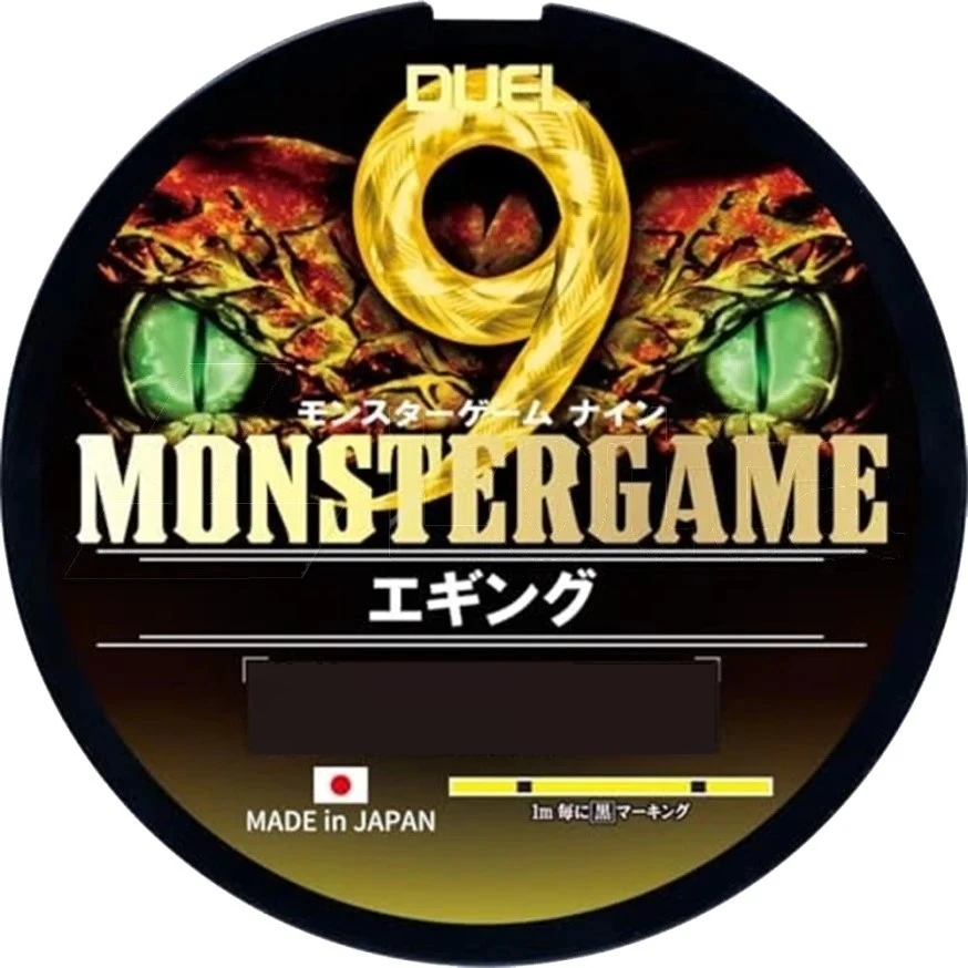 Плетеный шнур Duel Monster Game 9 Eging 150 м  PE # 0,8 Yellow+Black Marking 0,15 мм   H4561-YBL — характеристики,  особенности конструкции